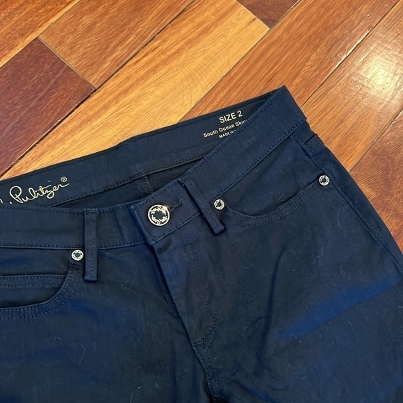 🌸 Lilly Pulitzer South Ocean Skinny Crop Stretch Jeans Size 2 - Picture 6 of 11